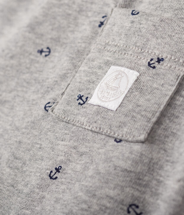 Short beb&egrave; maschio fantasia grigio/blu