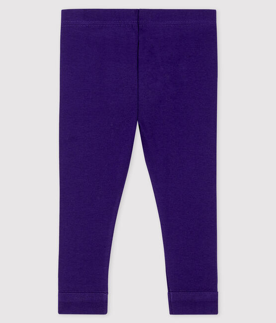 Leggings bebè femmina a costine 1x1 in tinta unita ROXO