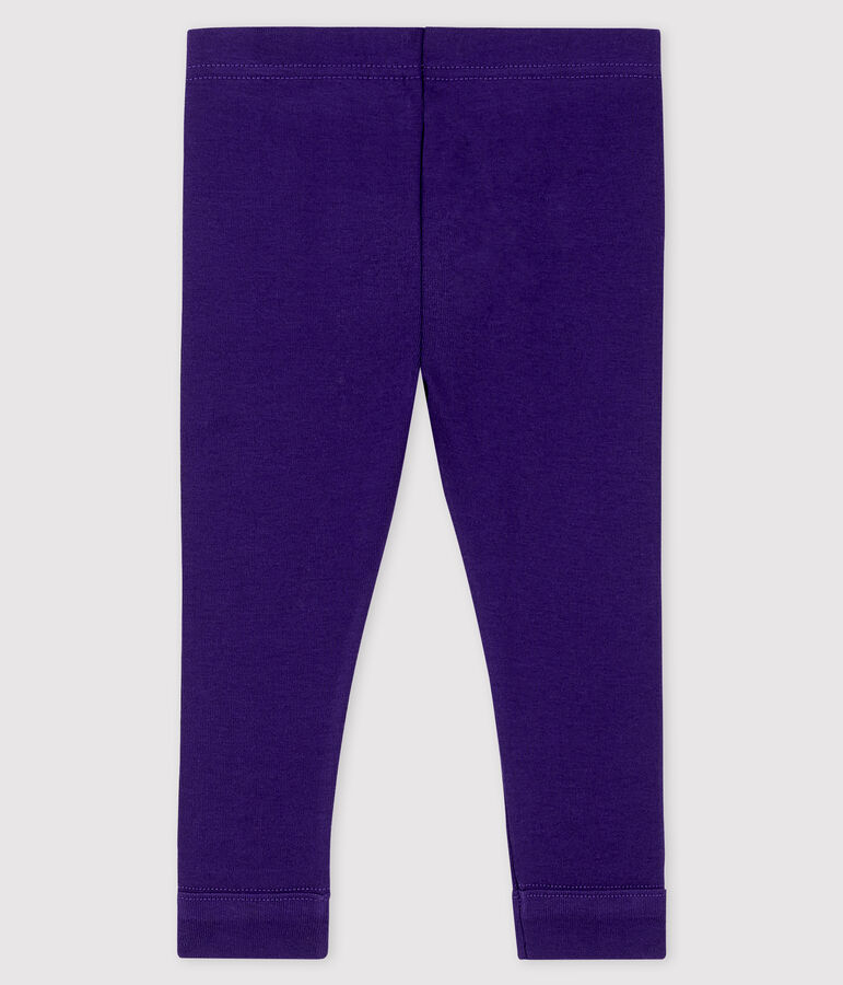 Leggings beb&egrave; femmina a costine 1x1 in tinta unita ROXO