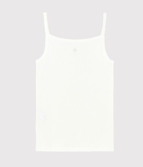 Canottiera con spalline in cotone leggero Donna bianco MARSHMALLOW