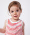 Tutina corta in cotone a righe neonato rosso MARSHMALLOW/ SPI