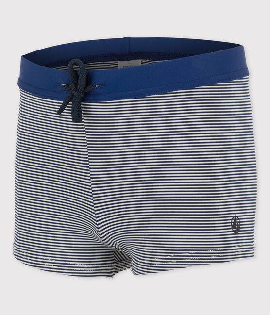 Costume da bagno iconico bambino blu MEDIEVAL/bianco MARSHMALLOW