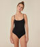 Body in cotone ed elastan donna nero