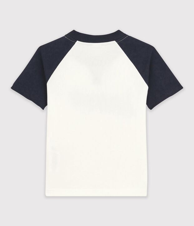 T-shirt maniche corte in jersey bambino bianco/blu