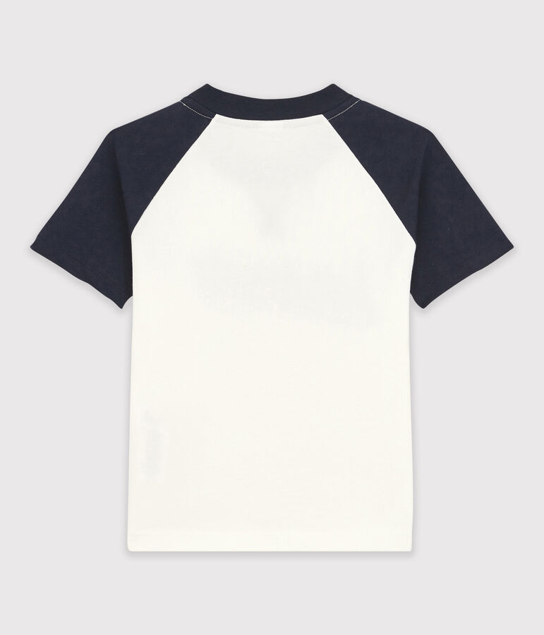 T-shirt maniche corte in jersey bambino bianco/blu