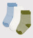 3 paia di calzini in cotone millerighe neonato