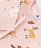 Pigiama bambino unisex in tessuto felpato con animali rosa SALINE/bianco MULTICO