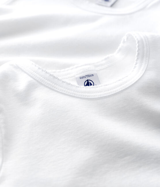 Confezione da 2 t-shirt bianche manica corta bambina variante 1