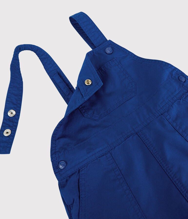 Salopette corta in tessuto serge beb&egrave; maschio blu