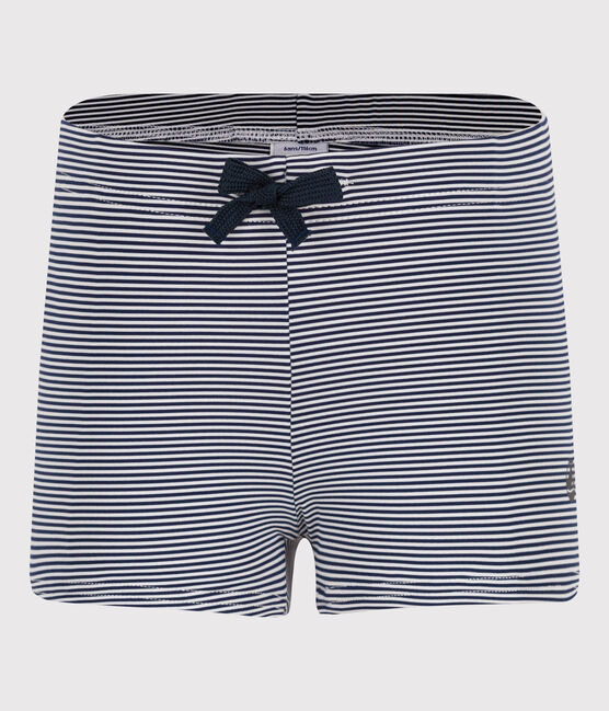 Costume da bagno a righe bambino blu MEDIEVAL/bianco MARSHMALLOW