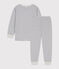 Pigiama bambino unisex in tubique a righe bianco MARSHMALLOW/blu SMOKING