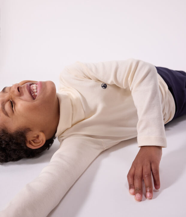 Dolcevita in cotone bambino unisex ecru