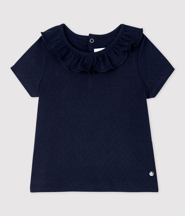 Blusa traforata manica corta in cotone beb&egrave; femmina SMOKING