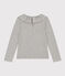 Blusa in cotone bambina grigio CHATON CHINE