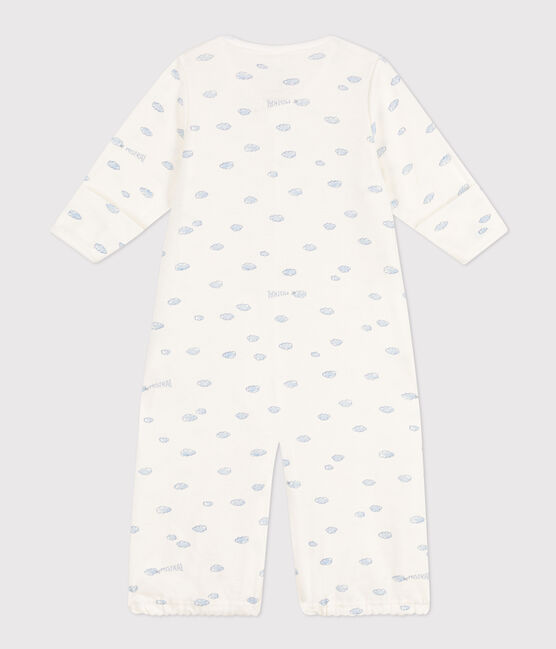 Tutina e sacco nanna con stampa in cotone bianco MARSHMALLOW/ EDNA