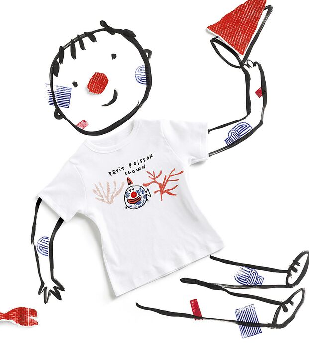 T-shirt Serge Bloch bambino bianco