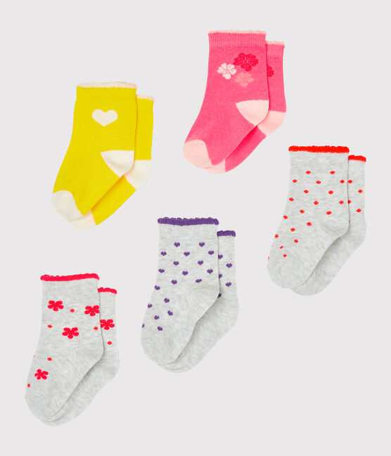 Set di 5 paia di calzini bebè bambina variante 2