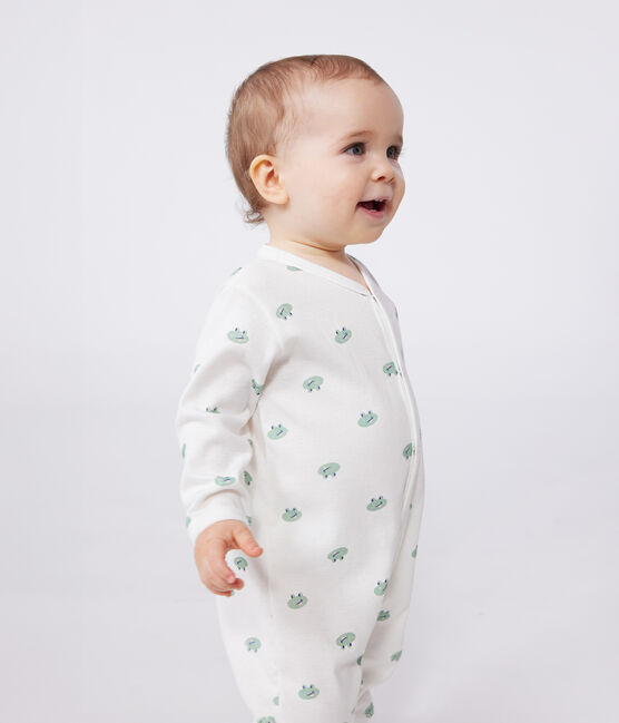 Pigiama in cotone con rane neonato bianco MARSHMALLOW/bianco MULTICO