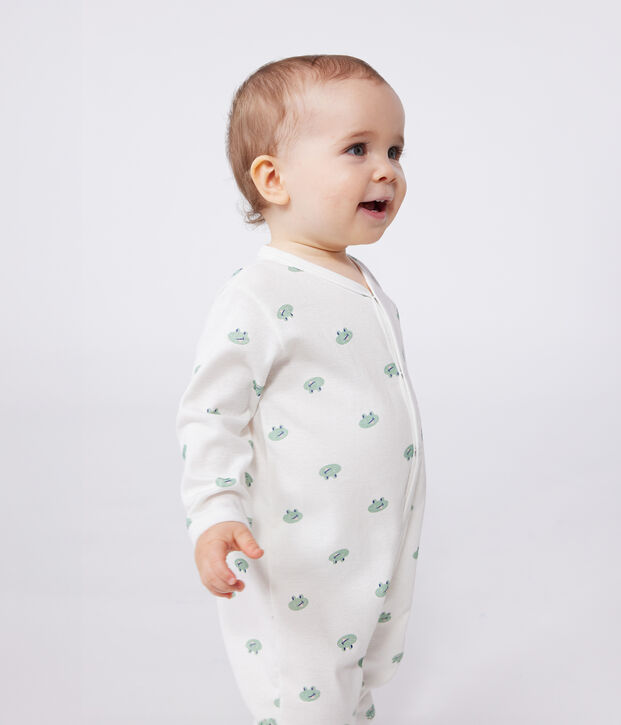 Pigiama in cotone con rane neonato bianco/multicolore