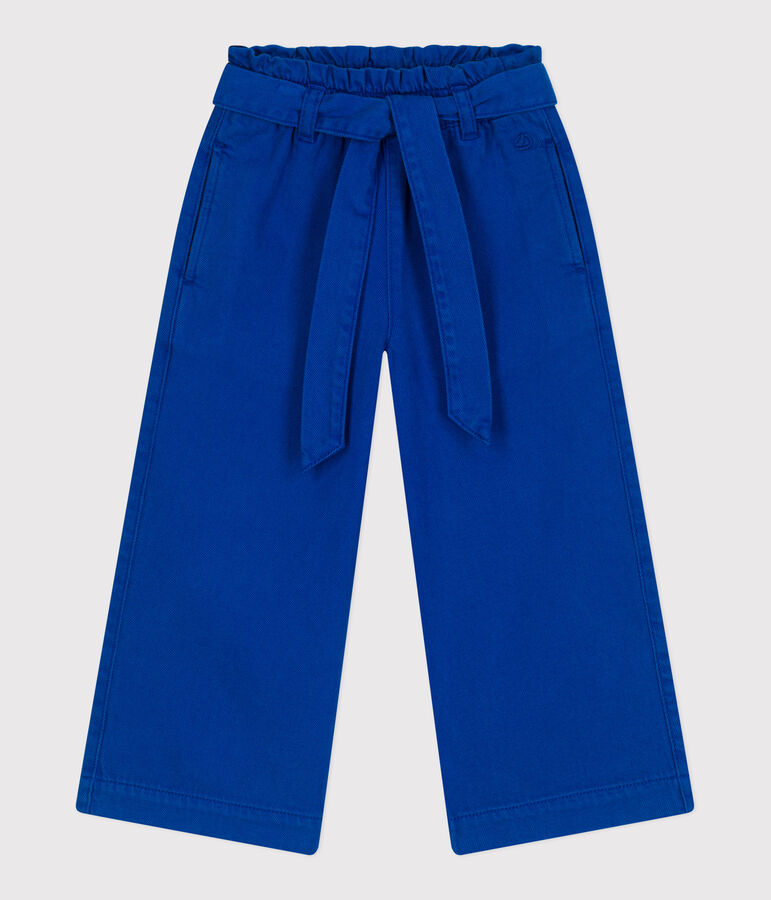 Pantaloni in misto cotone e lyocell bambina. blu SURF