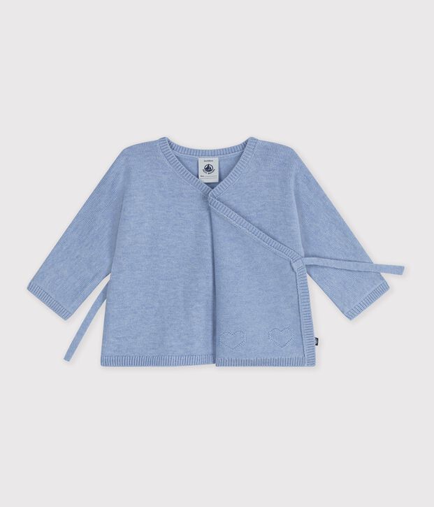 Brassi&egrave;re con incrocio in maglia traforata di misto lana e cotone neonato POLAIRE