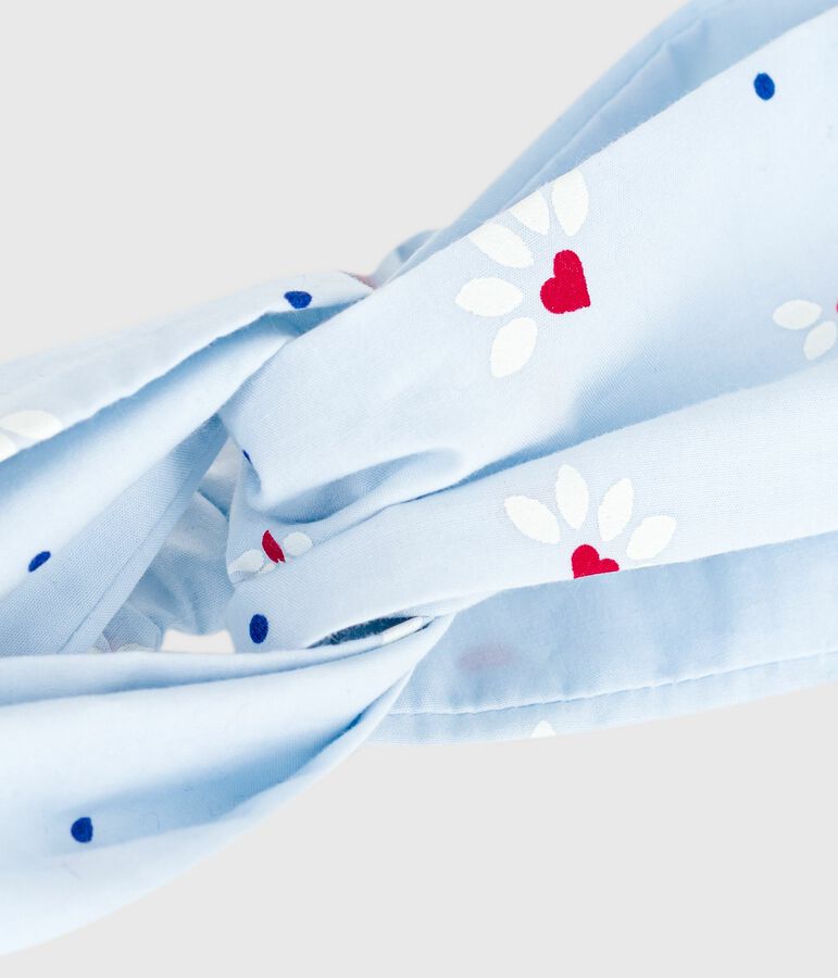 Fascia in popeline con stampa a fiori bambina blu FRAICHEUR/bianco MULTICO