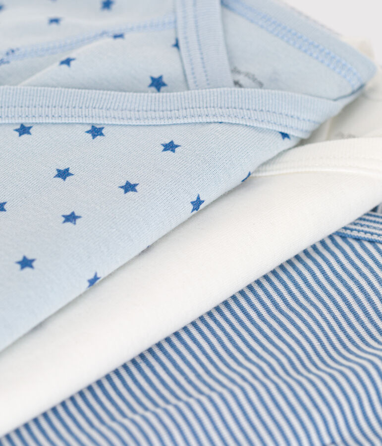 Set di 3 body incrociati a maniche corte in cotone neonato variante 1