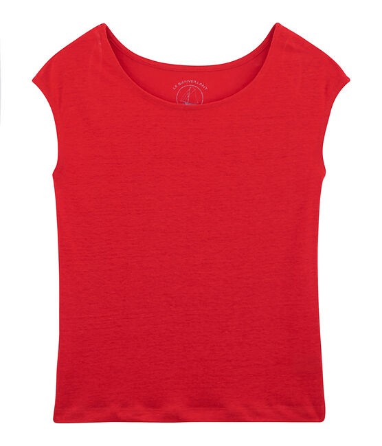 T-shirt in lino donna rosso PEPS