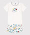 Pigiama corto esploratore in cotone bambino unisex bianco MARSHMALLOW/bianco MULTICO