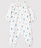 Tutina corta neonata a costine bianco MARSHMALLOW/bianco MULTICO