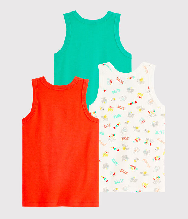 Trio canottiere bambino multicolore