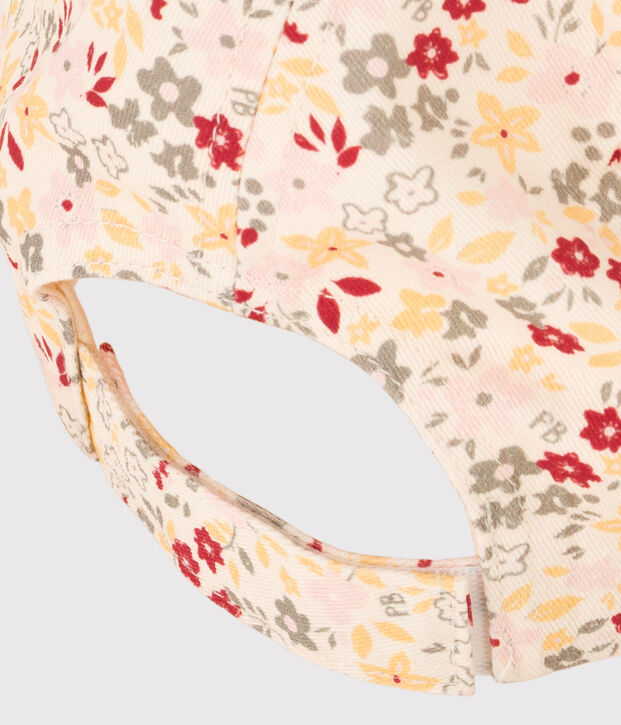 Cappellino a fiori bambina ecru/multicolore