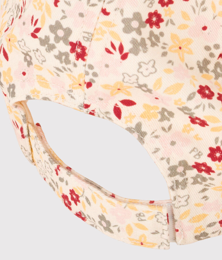 Cappellino a fiori bambina ecru/multicolore