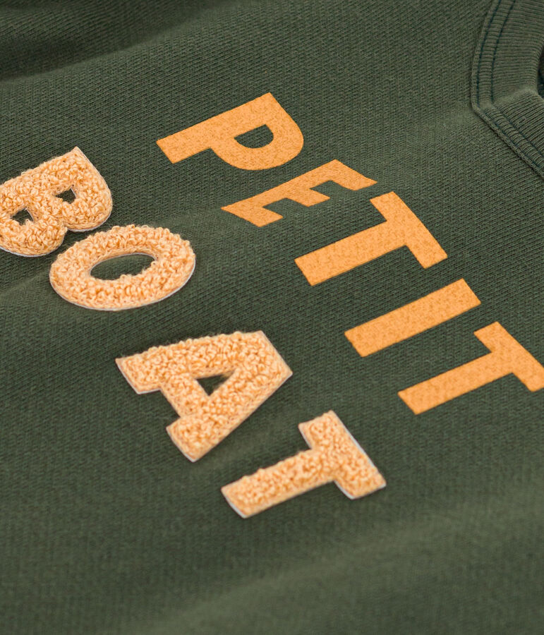 Felpa in tessuto felpato per beb&egrave; verde