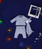 Set 3 pezzi in cotone neonato blu BEACH/ MARSHMALLOW