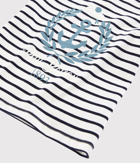 T-shirt maniche corte in jersey bambino bianco MARSHMALLOW/blu SMOKING