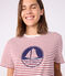 T-shirt a maniche corte e dal taglio dritto in cotone donna rosso MILK/ AMARANTE