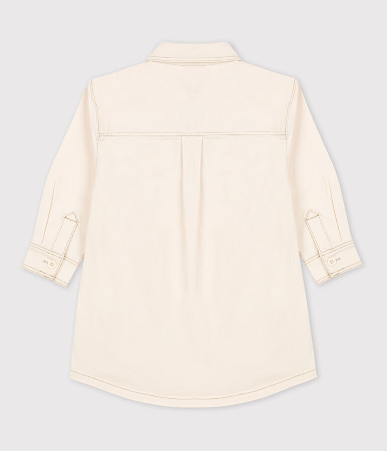 Abito maniche lunghe in denim bambina ecru AVALANCHE