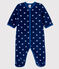 Tutina imbottita a stelle bebé in pile blu MEDIEVAL/bianco MARSHMALLOW