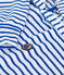 Felpa con cappuccio bambino unisex in spugna di cotone a righe blu MARSHMALLOW/ PORCELANA
