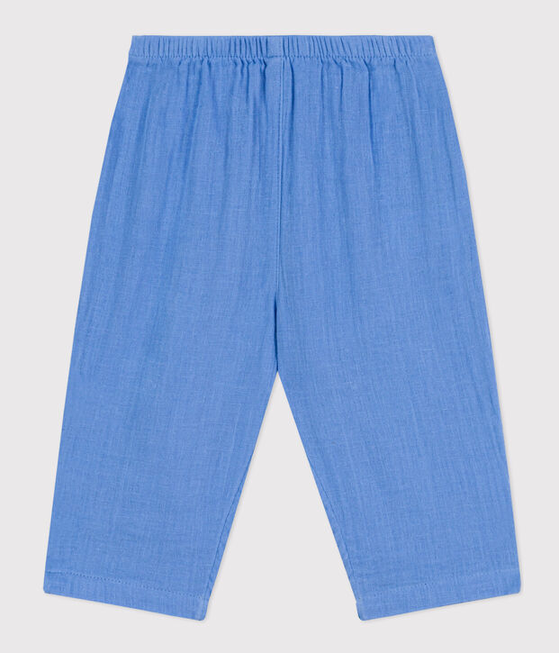 Pantaloni beb&egrave; in garza di cotone blu