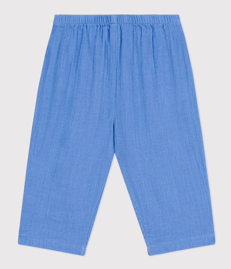 Pantaloni beb&egrave; in garza di cotone blu
