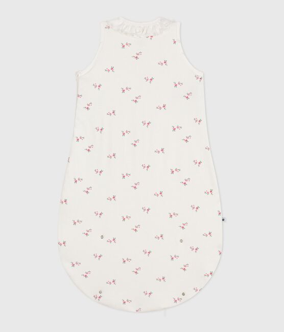 Sacco nanna neonato in cotone con stampa a fiori TOG 1,5 bianco MARSHMALLOW/bianco MULTICO