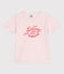 T-shirt a maniche corte in cotone con stampa bambina rosa FLEUR