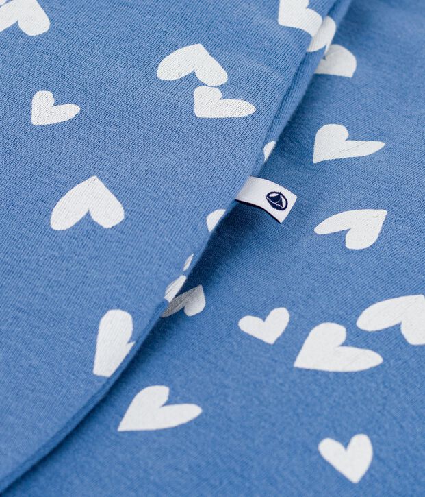 Sacco nanna neonato in cotone con stampa a cuori TOG 2,5 blu/bianco