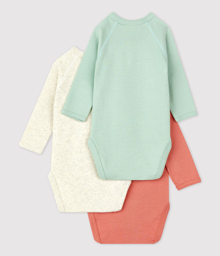 Confezione da 3 body beb&egrave; in cotone biologico multicolore