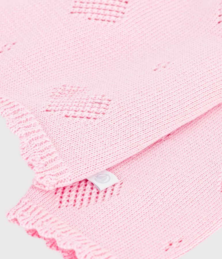 Cardigan in cotone con motivo a cuori neonata rosa