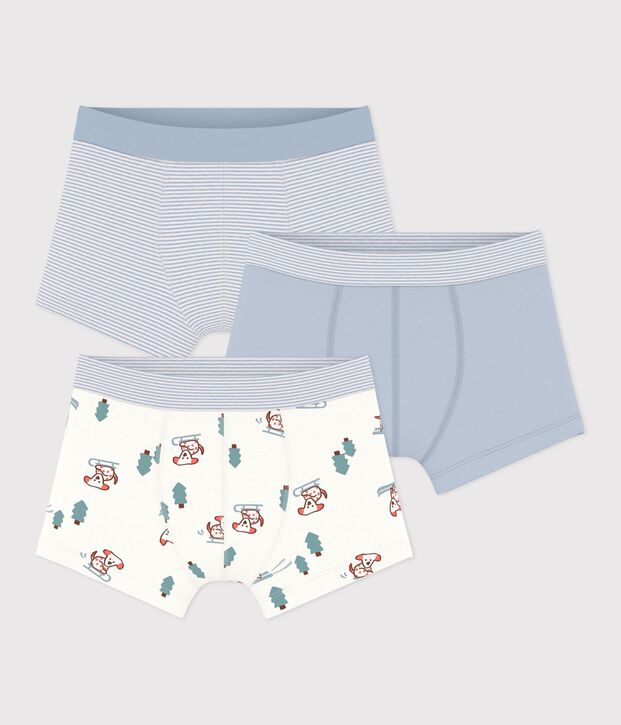 Set di boxer in cotone con stampa e vita rivestita bambino multicolore