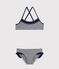 Costume da bagno bambina blu ABYSSE/bianco LAIT