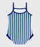 Costume da bagno intero a volant con stampa a righe neonato blu SURF/bianco MARSHMALLOW